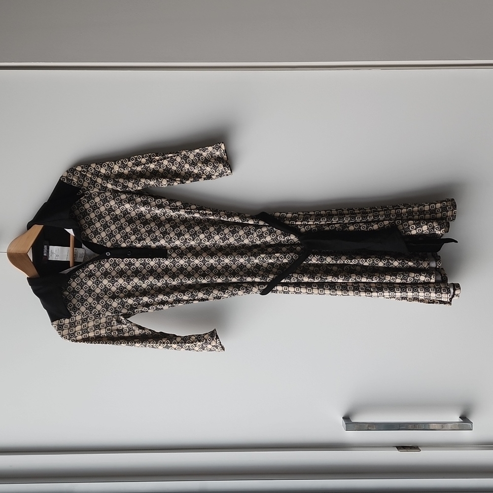 Vintage Morgan Printed Jersey Half Button Tie Dress